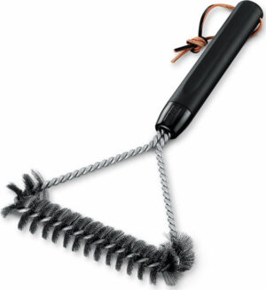 WEBER ΒΟΥΡΤΣA MIKΡΗ ΣΤΡΟΓΓΥΛΗ ME ΑΝΟΞΕΙΔΩΤΕΣ ΤΡΙΧΕΣ 30CM